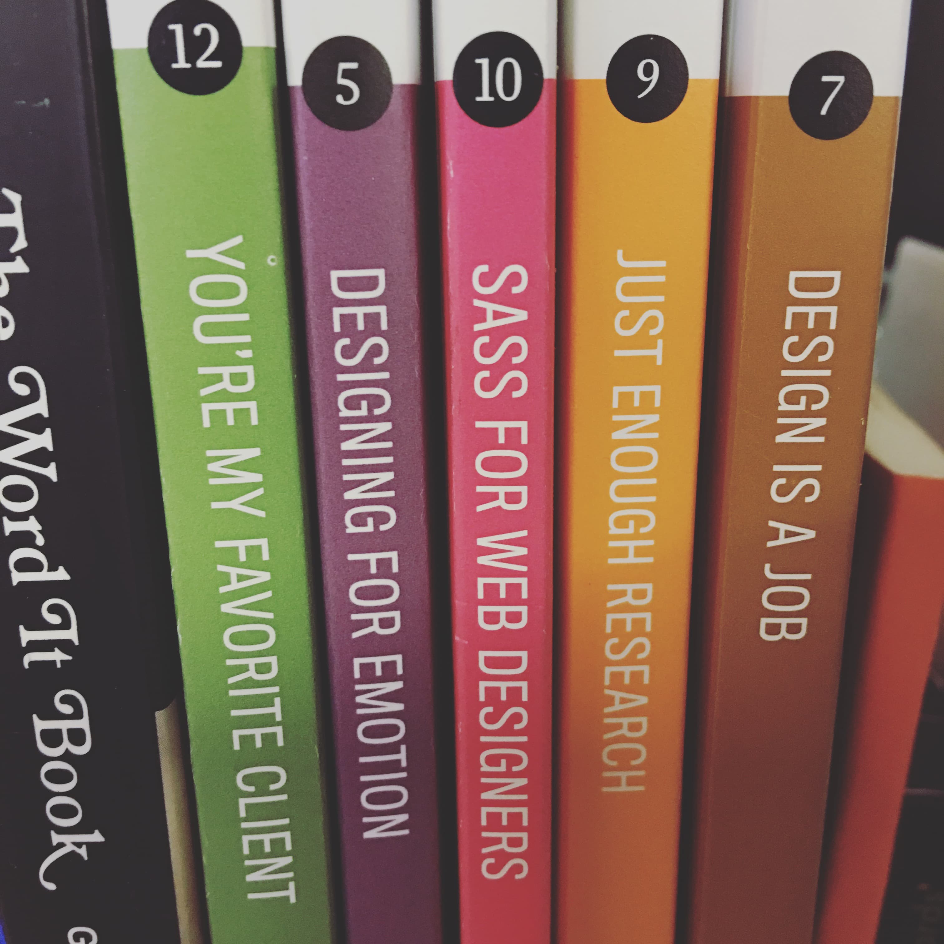 A stack of design books