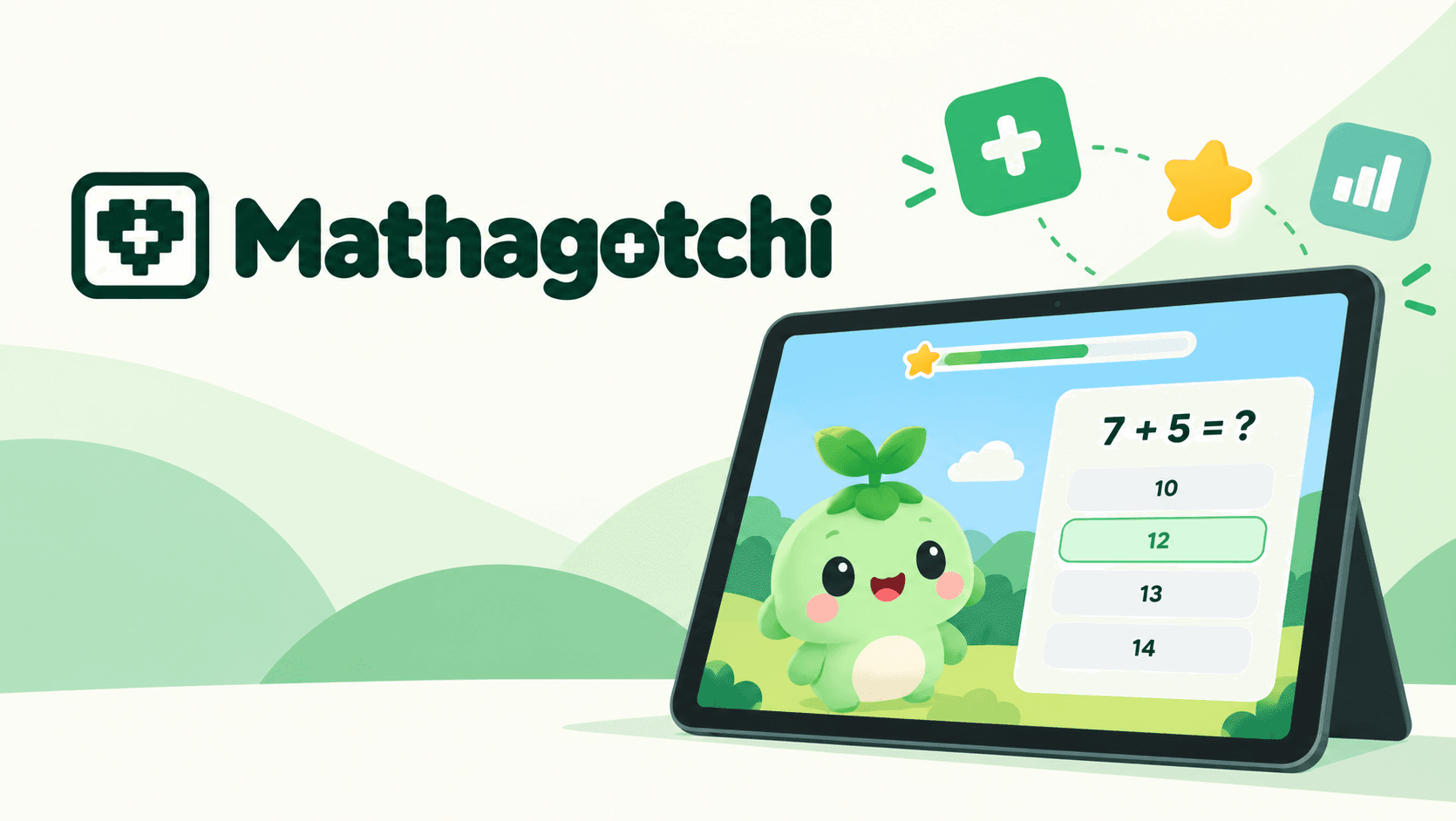 Mathagotchi's core question screen